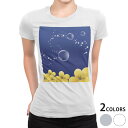 tシャツ レディース 半袖 白地 デザイン M L 白 ホワイト グレー Tシャツ ティーシャツ T shirt 002221 フラワー 花 黄色 シャボン玉
