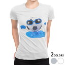 tシャツ レディース 半袖 白地 デザイン M L 白 ホワイト グレー Tシャツ ティーシャツ T shirt 003609 スポーツ スポーツ キャラクター シンプル