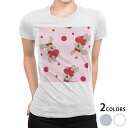 tシャツ レディース 半袖 白地 デザイン M L 白 ホワイト グレー Tシャツ ティーシャツ T shirt 003738 ラブリー うさぎ 動物 キャラクター