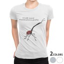 tシャツ レディース 半袖 白地 デザイン S M L XL Tシャツ ティーシャツ T shirt 020018 虫 giraffe weevil キリンクビナガオゾウムシ(4)