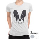 tシャツ レディース 半袖 白地 デザイン S M L XL Tシャツ ティーシャツ T shirt 022503 犬 dog かわいい(4)