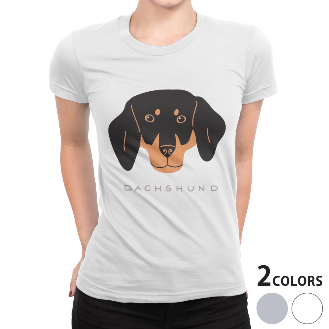 tシャツ レディース 半袖 白地 デザイン S M L XL Tシャツ ティーシャツ T shirt 022614 犬 ダックスフント