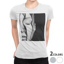 tシャツ レディース 半袖 白地 デザイン S M L XL Tシャツ ティーシャツ T shirt 022989 人物 写真 モノクロ(4)