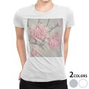 tシャツ レディース 半袖 白地 デザイン S M L XL Tシャツ ティーシャツ T shirt 023138 花 フラワー(4)
