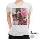 tシャツ レディース 半袖 白地 デザイン S M L XL Tシャツ ティーシャツ T shirt 023336 花 フラワー カーネーション 写真