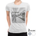 tシャツ レディース 半袖 白地 デザイン S M L XL Tシャツ ティーシャツ T shirt 023498 ランドリー 写真 モノクロ(4)