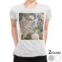 tシャツ レディース 半袖 白地 デザイン S M L XL Tシャツ ティーシャツ T shirt 023812 クリスマス ツリー