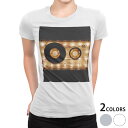 tシャツ レディース 半袖 白地 デザイン S M L XL Tシャツ ティーシャツ T shirt 023869 カセットテープ ライト