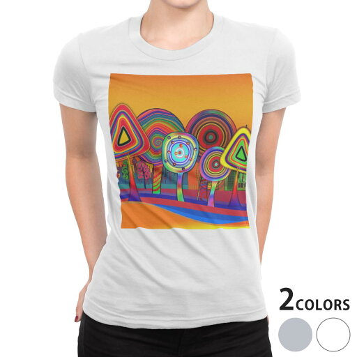 tシャツ レディース 半袖 白地 デザイン S M L XL Tシャツ ティーシャツ T shirt 023909 木 カラフル サイケデリック tシャツ レディース 半袖 白地 デザイン S M L XL Tシャツ ティーシャツ T shirt 023909 木 カラフル サイケデリック