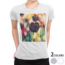 tシャツ レディース 半袖 白地 デザイン S M L XL Tシャツ ティーシャツ T shirt 023913 花 フラワー チューリップ