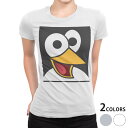 tシャツ レディース 半袖 白地 デザイン M L 白 ホワイト グレー Tシャツ ティーシャツ T shirt 026147 動物 ペンギン(4)