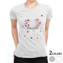 tシャツ レディース 半袖 白地 デザイン M L 白 ホワイト グレー Tシャツ ティーシャツ T shirt 031561 バレンタイン ハート 花