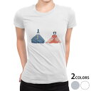 tシャツ レディース 半袖 白地 デザイン M L 白 ホワイト グレー Tシャツ ティーシャツ T shirt 031572 ひなまつり お内裏様 お雛様
