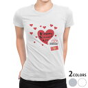 tシャツ レディース 半袖 白地 デザイン M L 白 ホワイト グレー Tシャツ ティーシャツ T shirt 031588 バレンタイン プレゼント ハート