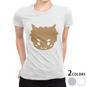 tシャツ レディース 半袖 白地 デザイン M L 白 ホワイト グレー Tシャツ ティーシャツ T shirt 031604 節分 鬼 かわいい