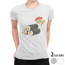 tシャツ レディース 半袖 白地 デザイン M L 白 ホワイト グレー Tシャツ ティーシャツ T shirt 031629 節分 巻き寿司 鬼