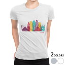 tシャツ レディース 半袖 白地 デザイン M L 白 ホワイト グレー Tシャツ ティーシャツ T shirt 031740 イスタンブール おしゃれ ビル