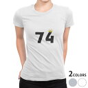 tシャツ レディース 半袖 白地 デザイン M L 白 ホワイト グレー Tシャツ ティーシャツ T shirt 032005 数字 記念日 74