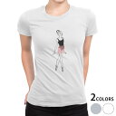 tシャツ レディース 半袖 白地 デザイン M L 白 ホワイト グレー Tシャツ ティーシャツ T shirt 032115 女性 下着 イラスト