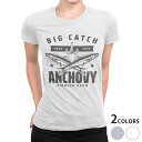 tシャツ レディース 半袖 白地 デザイン M L 白 ホワイト グレー Tシャツ ティーシャツ T shirt 032166 fishing