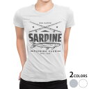 tシャツ レディース 半袖 白地 デザイン M L 白 ホワイト グレー Tシャツ ティーシャツ T shirt 032168 fishing