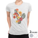 tシャツ レディース 半袖 白地 デザイン M L 白 ホワイト グレー Tシャツ ティーシャツ T shirt 032203 サボテン フラワー