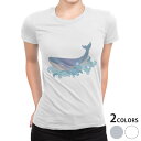 tシャツ レディース 半袖 白地 デザイン M L 白 ホワイト グレー Tシャツ ティーシャツ T shirt 032255 海 イラスト