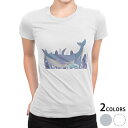 tシャツ レディース 半袖 白地 デザイン M L 白 ホワイト グレー Tシャツ ティーシャツ T shirt 032259 イラスト