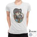 tシャツ レディース 半袖 白地 デザイン M L 白 ホワイト グレー Tシャツ ティーシャツ T shirt 032289 レトロ パイレーツ