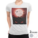 tシャツ レディース 半袖 白地 デザイン S M L XL Tシャツ ティーシャツ T shirt 032661 コウモリ(4)