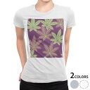 tシャツ レディース 半袖 白地 デザイン M L 白 ホワイト グレー Tシャツ ティーシャツ T shirt 004073 フラワー 紅葉 模様 紫