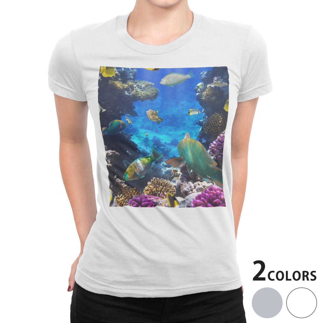 tシャツ レディース 半袖 白地 デザイン M L 白 ホワイト グレー Tシャツ ティーシ...