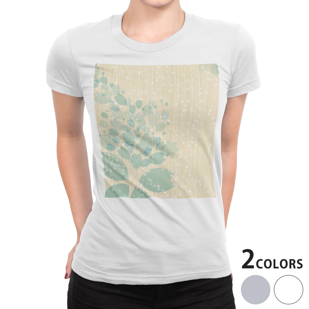tシャツ レディース 半袖 白地 デザイン M L 白 ホワイト グレー Tシャツ ティーシャツ T shirt 004813 フラワー 桜 イラスト