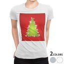 tシャツ レディース 半袖 白地 デザイン M L 白 ホワイト グレー Tシャツ ティーシャツ T shirt 004917 ラブリー 冬 クリスマス ツリー