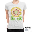 tシャツ レディース 半袖 白地 デザイン M L 白 ホワイト グレー Tシャツ ティーシャツ T shirt 005195 フラワー ひまわり 宝石 イラスト