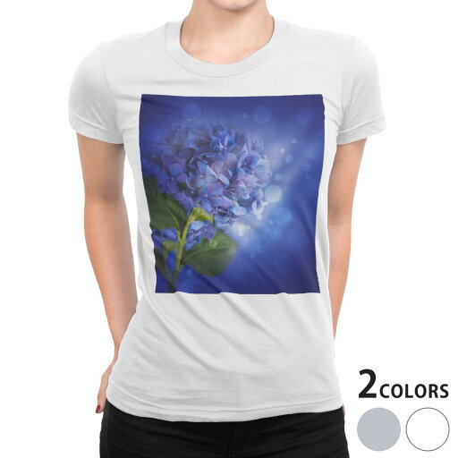 tシャツ レディース 半袖 白地 デザイン M L 白 ホワイト グレー Tシャツ ティーシャツ T shirt 005238 フラワー 花 あじさい 青 tシャツ レディース 半袖 白地 デザイン M L 白 ホワイト グレー Tシャツ ティーシャツ T shirt 005238 フラワー 花 あじさい 青