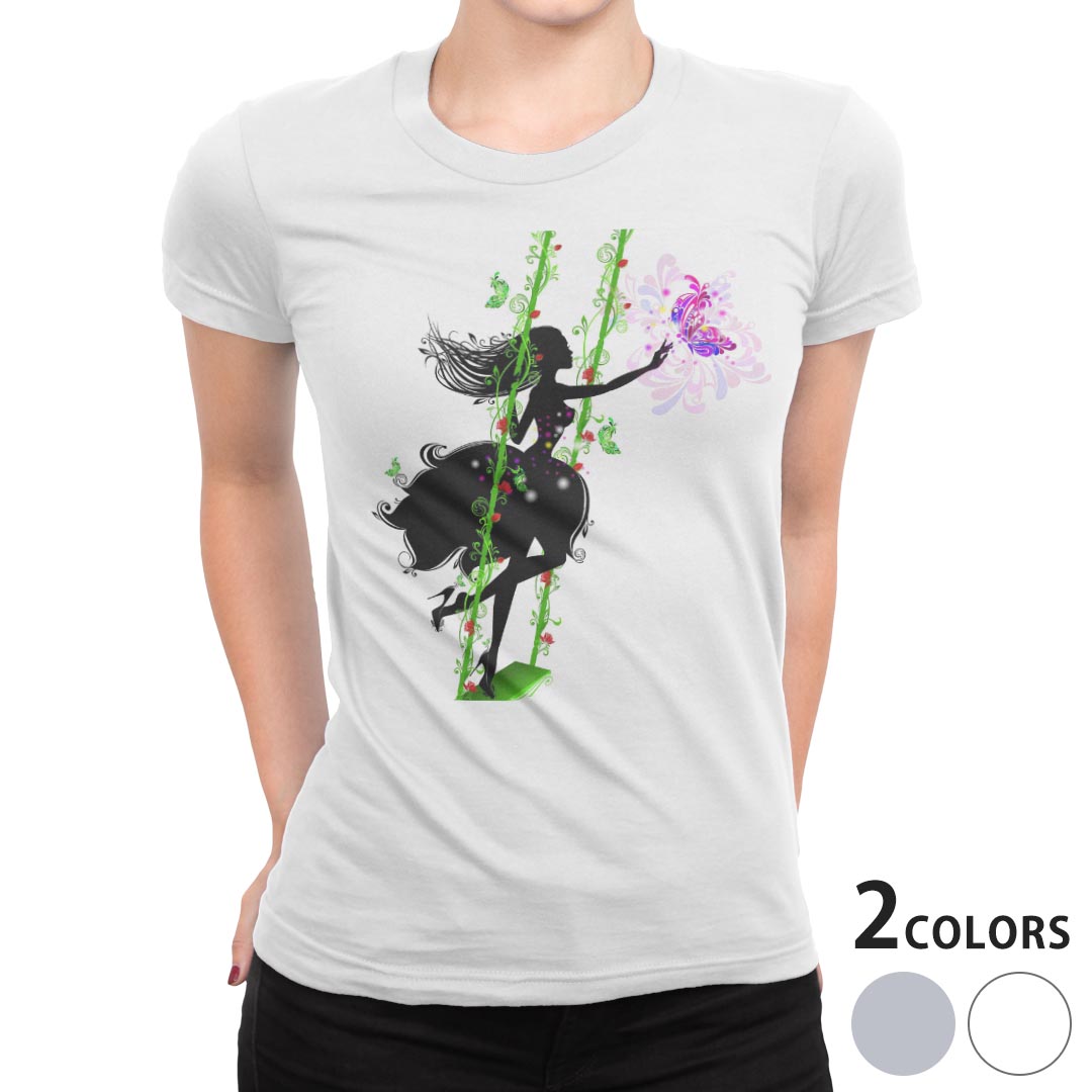 tシャツ レディース 半袖 白地 デザイン M L 白 ホワイト グレー Tシャツ ティーシャツ T shirt 005399..