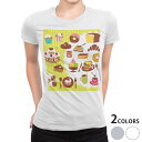 楽天kabeコレtシャツ レディース 半袖 白地 デザイン S M L XL Tシャツ ティーシャツ T shirt 005413 ラブリー イラスト　スイーツ