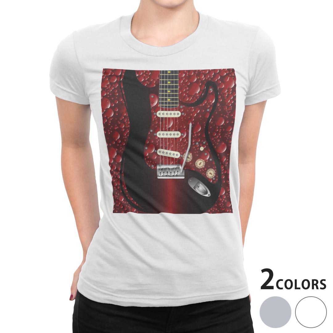 tシャツ レディース 半袖 白地 デザイン S M L XL Tシャツ ティーシャツ T shirt 005516 その他 ギター　楽器