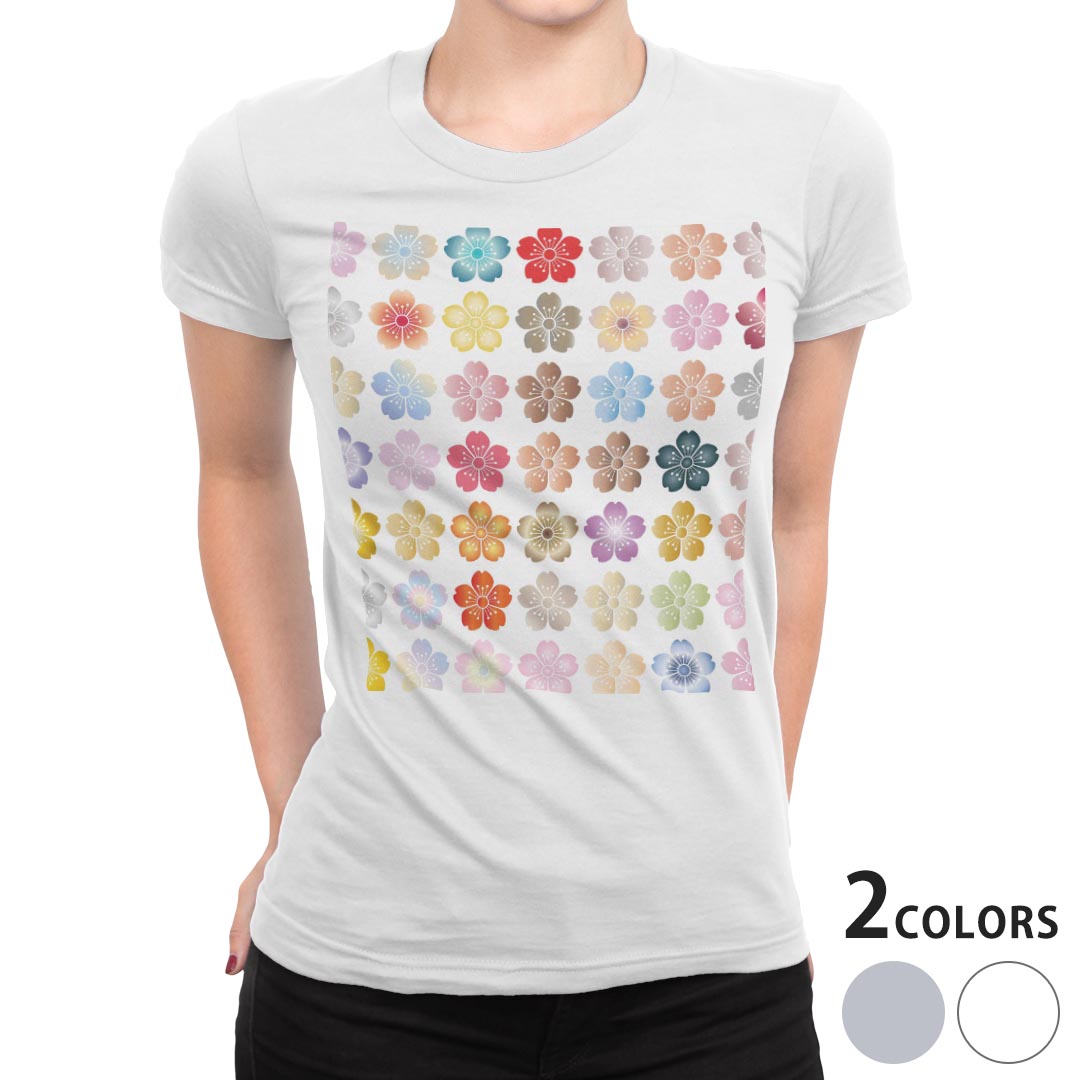 tシャツ レディース 半袖 白地 デザイン M L 白 ホワイト グレー Tシャツ ティーシ...