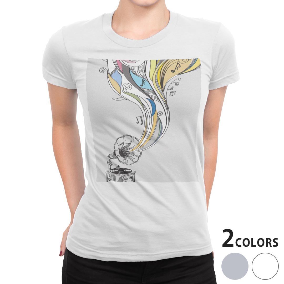 tシャツ レディース 半袖 白地 デザイン M L 白 ホワイト グレー Tシャツ ティーシ...