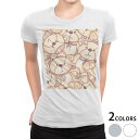 tシャツ レディース 半袖 白地 デザイン M L 白 ホワイト グレー Tシャツ ティーシャツ T shirt 005714 アニマル 熊 テディベア 模様(4)