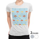 tシャツ レディース 半袖 白地 デザイン M L 白 ホワイト グレー Tシャツ ティーシャツ T shirt 005944 その他 傘 模様