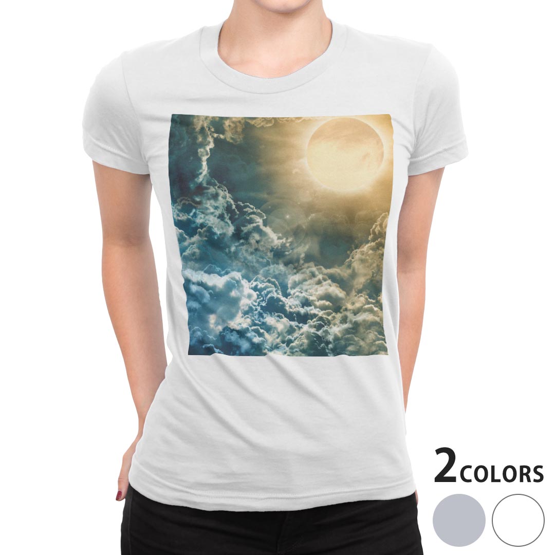 tシャツ レディース 半袖 白地 デザイン M L 白 ホワイト グレー Tシャツ ティーシ...