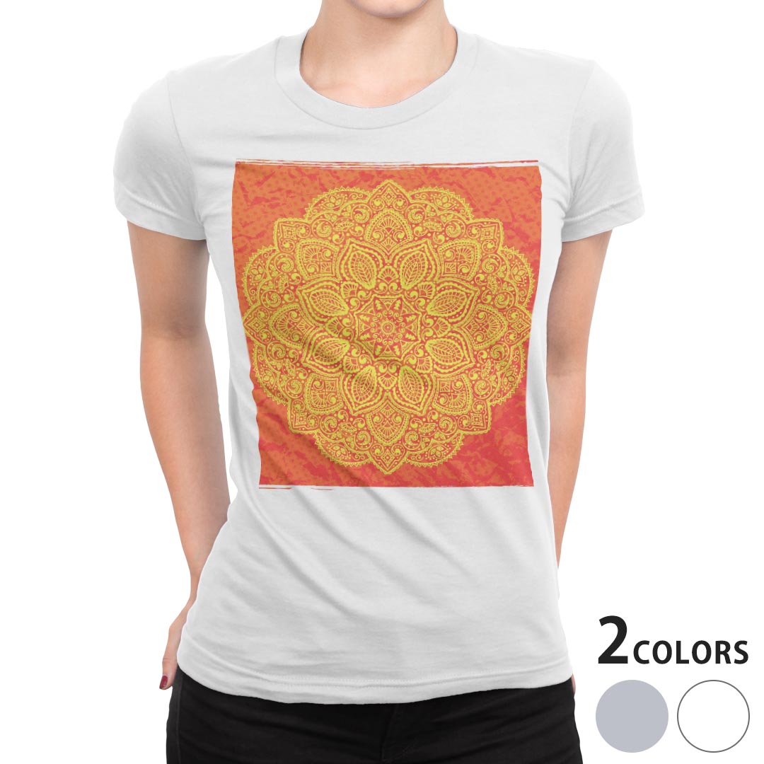 tシャツ レディース 半袖 白地 デザイン M L 白 ホワイト グレー Tシャツ ティーシャツ T shirt 006053 その他 レース オレンジ