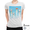 tシャツ レディース 半袖 白地 デザイン M L 白 ホワイト グレー Tシャツ ティーシャツ T shirt 006086 ユニーク 兎 イラスト うさぎ
