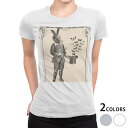 tシャツ レディース 半袖 白地 デザイン M L 白 ホワイト グレー Tシャツ ティーシャツ T shirt 006240 その他 うさぎ 英語 イラスト