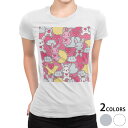 tシャツ レディース 半袖 白地 デザイン M L 白 ホワイト グレー Tシャツ ティーシャツ T shirt 006722 ラブリー うさぎ 動物 イラスト