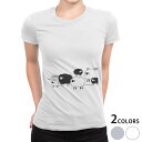 tシャツ レディース 半袖 白地 デザイン M L 白 ホワイト グレー Tシャツ ティーシャツ T shirt 006792 アニマル ひつじ 動物 イラスト(4)