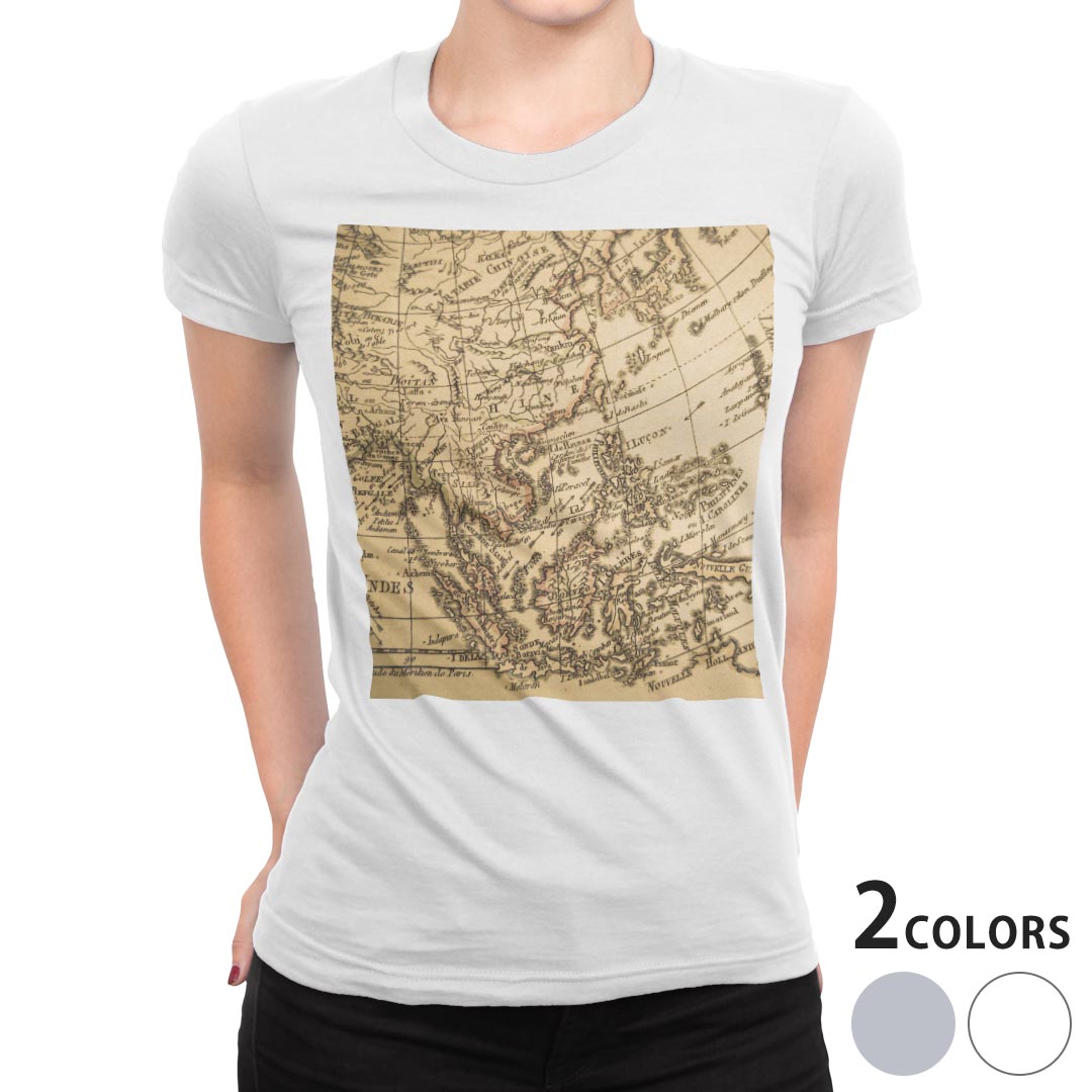 tシャツ レディース 半袖 白地 デザイン S M L XL Tシャツ ティーシャツ T shirt 006853 その他 地図　世界